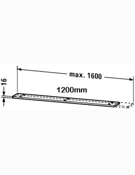 Duravit X-Large 1200 x 160mm Wall Board