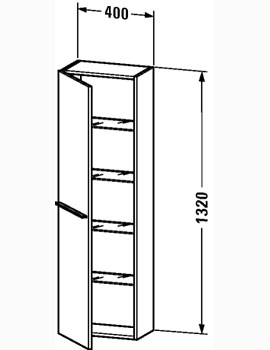 X-Large 400mm Tall Cabinet with 1 Door