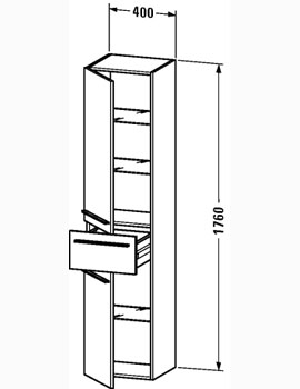 Duravit X-Large 400mm Tall Cabinet with Drawer