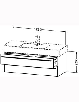 X-Large 1200mm 2 Drawer Vanity Unit