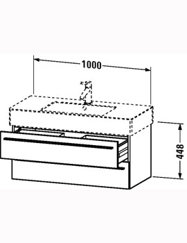 Duravit X-Large 1000mm 2 Drawer Vanity Unit