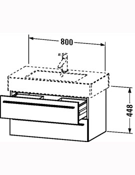 X-Large 800mm 2 Drawer Vanity Unit