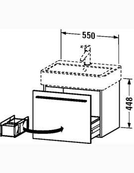 X-Large 550mm Vanity Unit Single Drawer