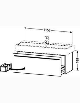 X-Large 1150mm Vanity Unit Single Drawer