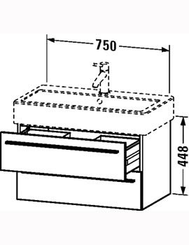 X-Large 750mm Vanity Unit 2 Drawers