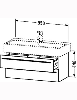 X-Large 950mm Vanity Unit 2 Drawers