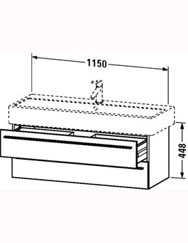 X-Large 1150mm Vanity Unit 2 Drawers