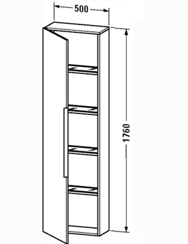 Duravit Happy D2 Tall Cabinet 1760 x 240mm