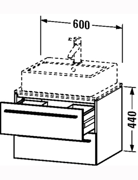 Duravit X-Large 600 x 478mm for Console Unit with 2 Draws