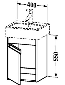 Ketho 400mm 1 Door Vanity Unit