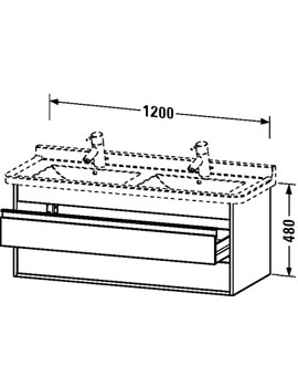 Duravit Ketho 1200mm 2 Drawer Vanity Unit for Starck Basin