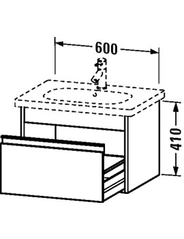 Ketho 600mm 1 Drawer Vanity Unit for D-Code Basin