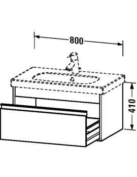 Ketho 800mm 1 Drawer Vanity Unit for D-Code Basin