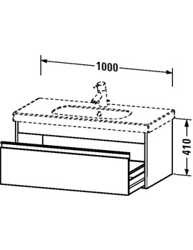 Ketho 1000mm 1 Drawer Vanity Unit for D-Code Basin