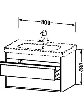 Ketho 800mm 2 Drawers Vanity Unit for D-Code Basin