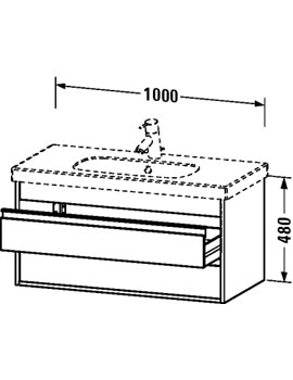 Duravit Ketho 1000mm 2 Drawers Vanity Unit for D-Code Basin