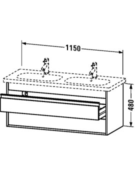 Ketho 1150mm 2 Drawers Vanity Unit for D-Code Basin