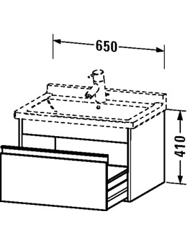 Duravit Ketho 650mm 1 Drawer Vanity Unit for Starck 3 Basin