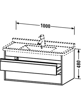 Ketho 1000mm 2 Drawers Vanity Unit for Starck 3 Basin