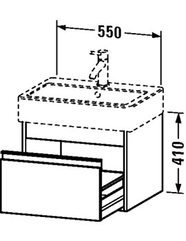 Ketho 550mm 1 Drawer Vanity Unit for Vero Basin