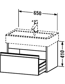 Ketho 650mm 1 Drawer Vanity Unit for Vero Basin