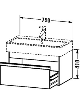 Ketho 750mm 1 Drawer Vanity Unit for Vero Basin