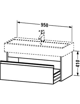 Ketho 950mm 1 Drawer Vanity Unit for Vero Basin