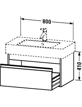 Ketho 800mm 1 Drawer Vanity Unit for Vero Basin