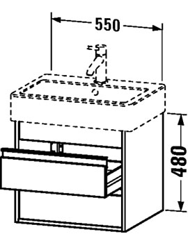 Ketho 550mm 2 Drawers Vanity Unit for Vero Basin