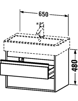 Ketho 650mm 2 Drawers Vanity Unit for Vero Basin