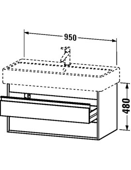 Duravit Ketho 950mm 2 Drawers Vanity Unit for Vero Basin