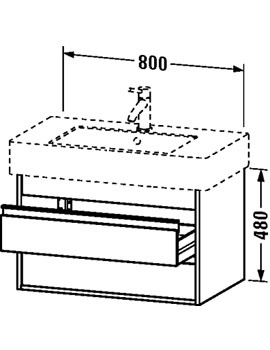 Ketho 800mm 2 Drawers Vanity Unit for Vero Basin