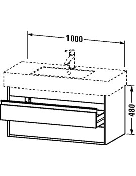 Ketho 1000mm 2 Drawers Vanity Unit for Vero Basin