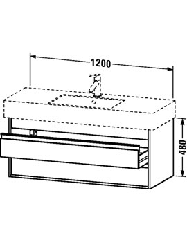 Duravit Ketho 1200mm 2 Drawers Vanity Unit for Vero Basin