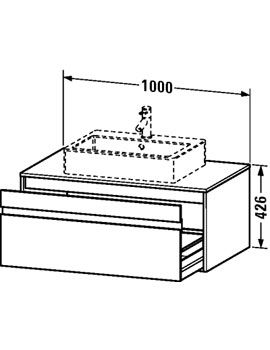 Ketho 1000mm 1 Drawer Unit for Countertop Basin Central