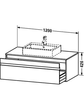 Duravit Ketho 1200mm 1 Drawer Unit for Countertop Basin Central