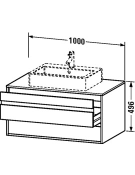 Ketho 1000mm 2 Drawers Unit for Countertop Basin Central