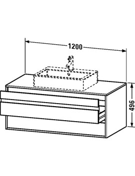 Duravit Ketho 1200mm 2 Drawers Unit for Countertop Basin Central