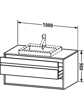 Duravit Ketho 1000mm 2 Drawers Unit for 1 Vanity Basin Central