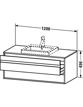 Ketho 1200mm 2 Drawers Unit for 1 Vanity Basin Central