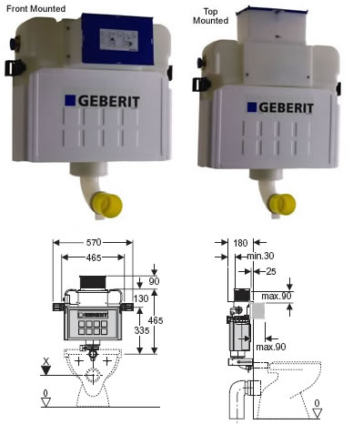 Geberit UP200 Dual Flush Concealed Cistern