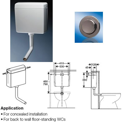 Geberit AP123 Concealed Single Flush Cistern