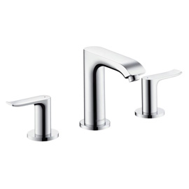 Hansgrohe Metris three hole basin mixer 100 with pop-up waste set 31083000 By Hansgrohe