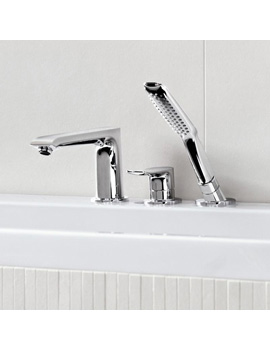 Hansgrohe Metris three hole deck-mounted single lever bath mixer 31190000