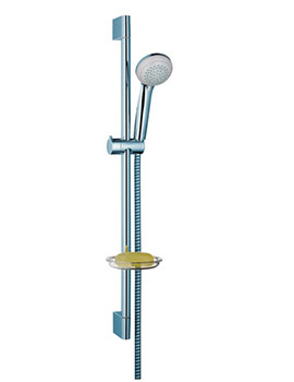 Hansgrohe Crometta 85 Vario hand shower/Unica Crometta wall bar 0.65m with soap dish - 27764000