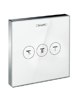 Hansgrohe Hansgrohe Glass White Thermostatic Mixer Highflow For Concealed Installation For 3 Outlets - 1573640