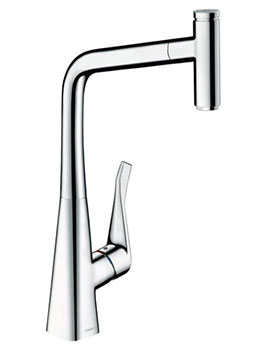 Hansgrohe Metris Select Single Lever Kitchen Mixer 320 With Pull-Out Spout - 14884
