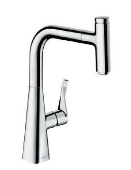 Hansgrohe Metris Select Single Lever Kitchen Mixer 240 With Pull-Out Spout - 14857