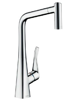 Hansgrohe Metris Select Single Lever Kitchen Mixer 320 With Pull-Out Spout - 14820
