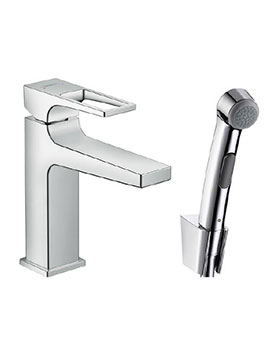 Hansgrohe Bidet 1Jet Hand Shower/Metropol Single Lever Basin Mixer With Loop Handle Set 1.60m - 74522000